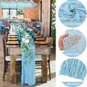 6 Pieces Easter Spring Baby Blue 10FT Cheesecloth Table Runner Boho Gauze Fabric Table Runner Rustic Sheer Runner for Wedding Birthday Baby Shower Party Boho Table DecorationBaby Blue