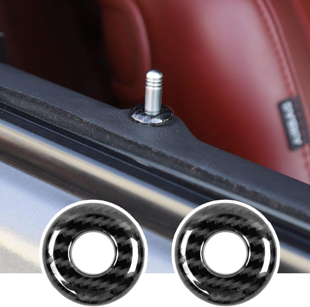 Car Door Bolt Door Lock Pin Cover Trim Ring for Dodge Challenger 2014-2020 (Carbon Fiber Look)