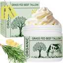 Beef Tallow, Beef Tallow for Skin, Moisturizer for Dry Skin, Unscented Beef Tallow Blam Grass Fed Whipped Tallow Face Cream Nourishing Soothing Moisturizer Body Lotion Skin Care (1.7 Fl Oz (Pack of 1))