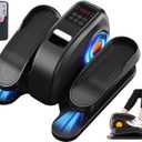 Under Desk Elliptical Machine for Seniors  Compact, Quiet & Portable Mini Leg Pedal Exerciser with Adjustable Speed and LED Display for Home and Office Workouts (Black)