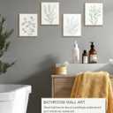 Drsoum Botanical Plant Framed Wall Art Boho Wall Decor for Bathroom Sage Green Eucalyptus Leaf Prints Minimalist Aesthetic Ready to Hang Set of 4, 8x10 in (Natural Framed)