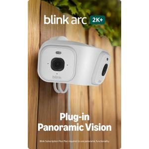 Blink Arc Plug-in Panoramic Vision [Plus Subscription required], 180 dual-camera mount for Mini 2K+ and Mini 2 (sold separately) Mount Accessory only (White)