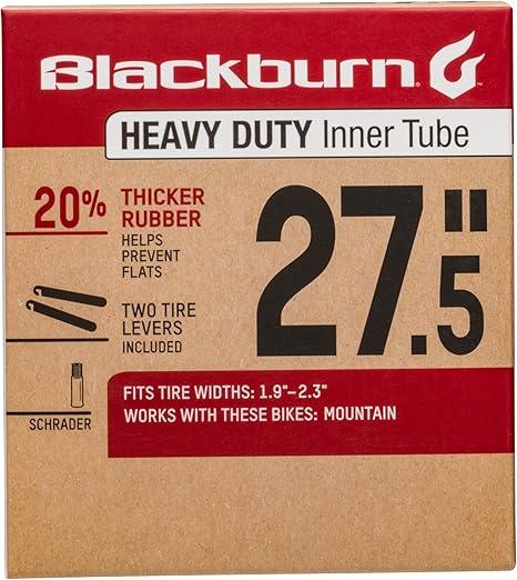Set of 2  Blackburn 27.5" Schrader Heavy Duty Bicycle Inner Tube with tire levers and Luggage Bungee Cords
