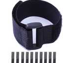 Fastening Hook and Loop Cable Straps,10Pack Black Self-Adhesive Cable Ties,Nylon Securing Straps with Buckles,Adjustable and Reusable Cinch Straps for Cords Organized and Tidy(1" x 16")