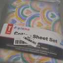 J-pinno Rainbow Heart Colourful Cartoon 100% Cotton 3 Pieces Twin Sheet Set for Kids Girls Boys Children Flat Sheet + Fitted Sheet + Pillowcase Bedding Decoration Gift Set (Love Rainbow, Twin)