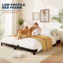 King Bed Frame, 4 Inch Low Profile Metal Platform Bed Frame with Round Legs