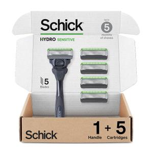 Schick Hydro Sensitive Razor for Men with Sensitive Skin with 5 Razor Blades