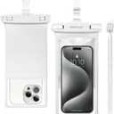 wellhouse Waterproof Phone Pouch, Waterproof Phone Case for iPhone 17 16 15 14 13 Pro Max XS Samsung, IPX8 3D Cellphone Dry Bag Beach Essentials (1 Pack - White8.0, 8 inch)