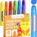 ARTISTRO 100% Washable Tempera Paint Sticks for Kids - 6 Non-toxic Paint Markers for Kids - Color Sticks with Twist Design, 6 Colors