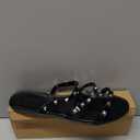 Women Flats Sandals, Studded Jelly Shoes Size 9 Red Dressy Summer Beach Rivets Strappy Jellies Slide Slip On Open Toes (10, Black Round Studded)