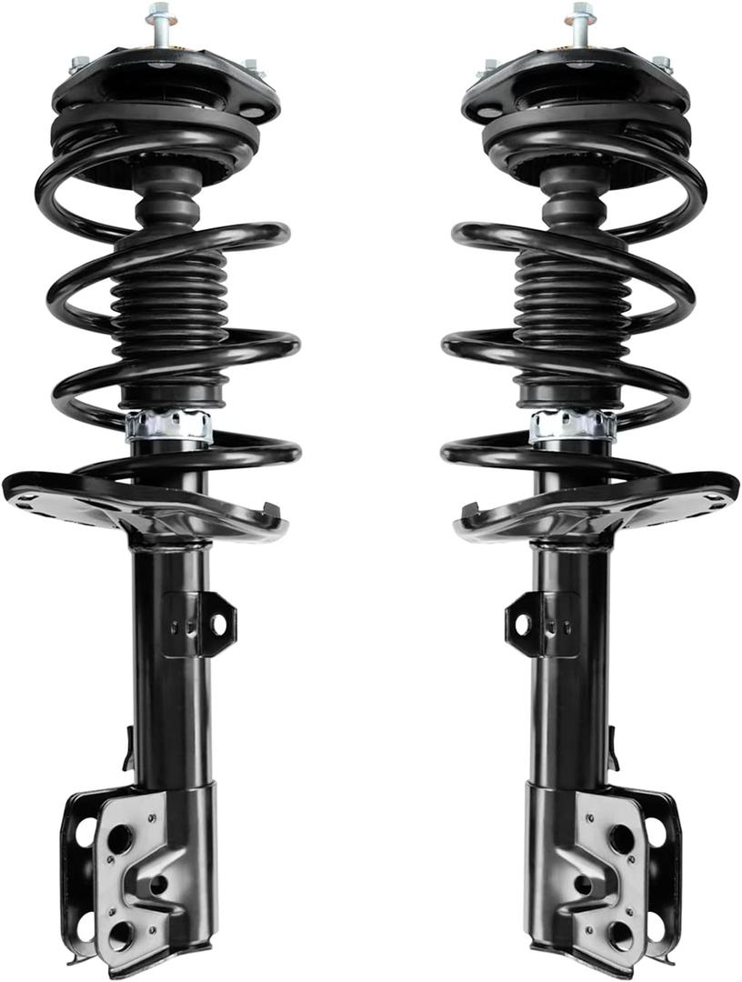 Front Complete Struts Shocks Absorber with Coil Spring Assembly Replacement for 2014-2019 Corolla 1.8L 2 PCS 172989+172990 (Black)