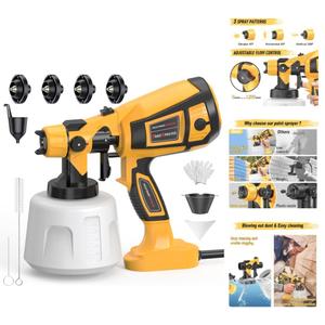 Electric HVLP Paint Sprayer with Dust Blowing Feature - Easy to Clean