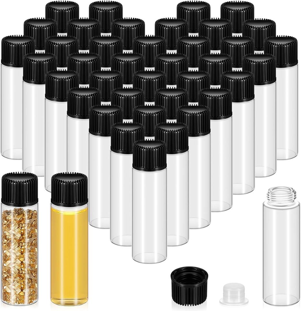 Lallisa 80 Pcs 7 ml Small Glass Vials with Screw Caps Anointing Oil Bottles with Plastic Stopper Mini Sample Clear Leakproof Glass Bottles for Liquids Aromatherapy Fragrance Lightweight Perfume Travel (Black) Lallisa 80 Pcs 7 ml Small Glass Vials with Screw Caps Anointing Oil Bottles with Plastic Stopper Mini Sample Clear Leakproof Glass Bottles for Liquids Aromatherapy Fragrance Lightweight Perfume Travel (Black)