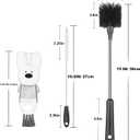 [3 Pack] Bottle Brushes, Stainless Steel Long Handle Water Bottle Scrub Cleaning Brush Set Including Straw & Lid Cleaner for Baby Bottles, Sports Cups, Coffee Mugs, Tumblers