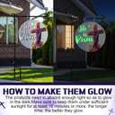 Tegeme Easter Garden Flag Banner Glow in Dark Plastic Waterproof Outdoor Decoration 12.6 x 12.4 Inch He Is Risen Easter Yard Sign for Lawn Porch Pathway Outdoor Home Decor