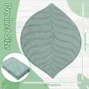 Funtery Baby Play Mat 56 x 42 Inch Cotton Crawling Cushion Cotton Nursery Rug Large Thick Soft Reversible Washable Folding Floor Playpen Mat Nursery Decor Rug for Girls Boys(Green,Leaf)