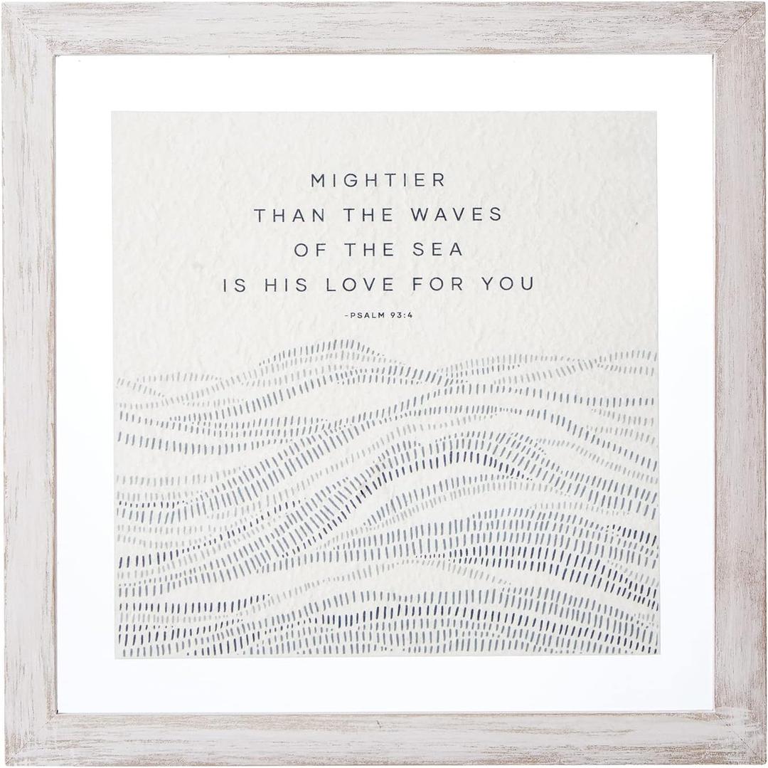 Creative Brands Faithworks - Wood Framed Floating Wall Art, 14 x 14-Inch, Mightier