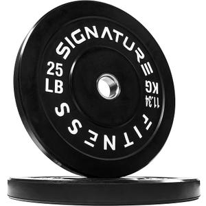 Fitvids 2" Olympic Bumper Plate Weight Plates with Steel Hub, 25LB, Pair