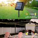 YEGUO Solar Rope Lights Outdoor Waterproof, 2 Packs Each 33ft 100 LED String Lights, 8 Modes Fairy Lights in Clear Thin Tube for Camping Fence Patio Garden Trampoline Deck(Warm White)