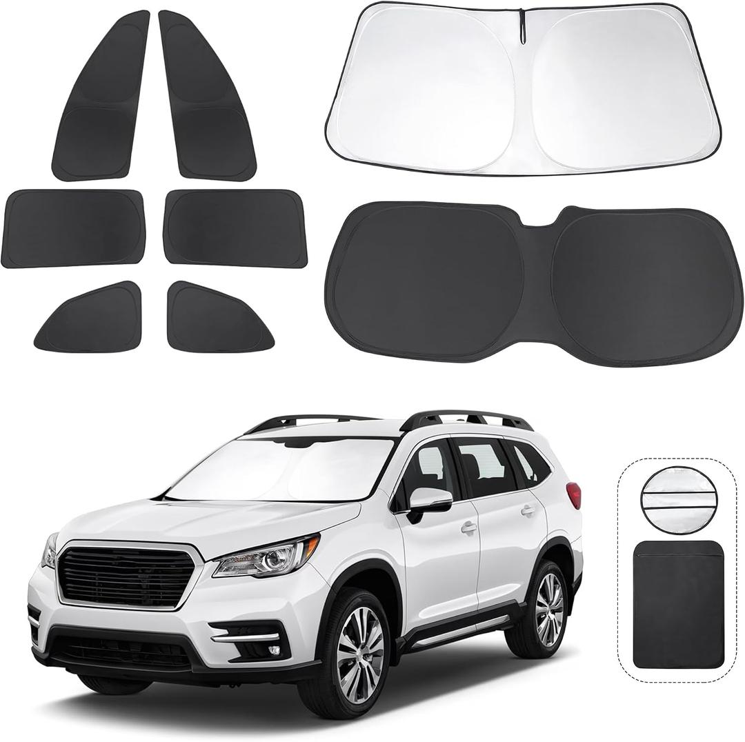 TINGLU Window Shades for Subaru Ascent Touring 2019-2026 Accessories Car Side Full Windows Rear Triangular Windshield Sun Shade Sun UV Rays & Privacy Protection for Camping,Napping,and Relaxing 8PCS