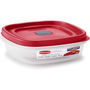 Rubbermaid Easy Find Lids 3-Cup Food Storage and Organization Container, Racer Red