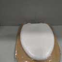 Mayfair Padded Toilet Seat, Cushioned Soft Vinyl over Wood Core Seat, Secure Hinges, Easy Clean, Made in USA, Elongated, White