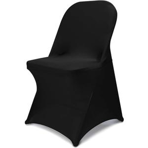 Stretch Folding Chair Covers Spandex Chair Covers Protector for Wedding Party Dining Banquet, Washable Universal Fitted Chair Slipcovers for Celebration Birthday (Black, 10pcs)