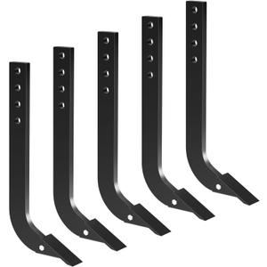 5PCS Box Blade Shank, 18'' Scarifier Shank, 4 Holes Box Scraper Shank, Ripper Shank with 7PCS Removable Tapered Teeth and Pins, Adjustable Shanks Assembly for Replacement, Digging, Plowing