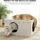 Cat House for Indoor Cats, Scratch Resistance Cat Cave Bed, Felt Peekaboo Cat Hideaway for Large & Multiple Cats Up to 22Lbs, Cream