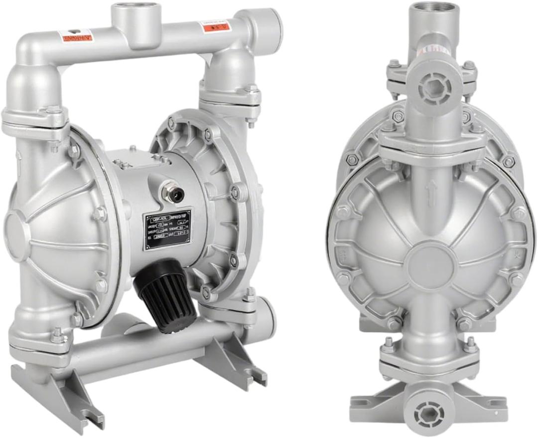 Air Operated Double Diaphragm Pump 1-1/2 inch Inlet & Outlet, 44GPM, Max 115PSI Air Waste Oil Pneumatic Transfer Pump with 2 Extra Diaphragms,Air Diaphragm Pump Aluminum Alloy, QBK_40L