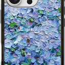 CASETiFY Compact iPhone 16 Pro Case [Slim and Sleek/Compatible with Magsafe / 4 ft. 2X Military Grade Drop Protection] - Nantucket Blue Hydrangeas - Clear Black