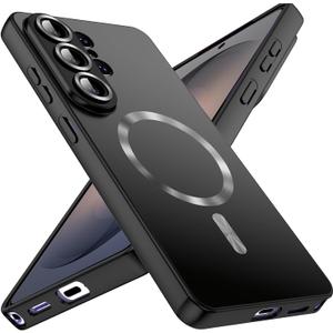 for Samsung Galaxy S26 Ultra Case,Luxury Plating Matte Case for Galaxy S26 Ultra Full Camera Lens Cover & Privacy Screen Protector Cute Women Girls Phone Cover for S 26 Ultra,Black