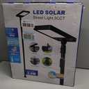 100" Outdoor Solar Lamp Post Lights with Pole & Remote, Black, 100 inch with Die-Cast Base