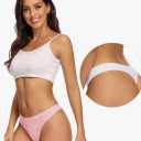 Seamless Women Underwear Thongs,No Show Ladies Thong,No Line Workout Breathable Comfortable Panties,Soft Undies,4-Pack