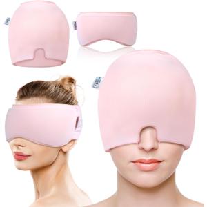 my novel things Migraine Relief Cap, Gel Cooling Eye Mask, Cooling Gel Relief 2 Pack Set, Hot/Cold Therapy, Cold Compress for Head, Headache Eyes Mask for Sinus, Puffy Eyes, Tension and Stress Relief