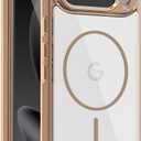 Lunivop Compatible with Google Pixel 10 Pro XL Case 6.8 '' Clear [Compatible with Magsafe Wireless Charging ] Magnetic Yellowing Resistant for Pixel 10 Pro XL Rugged Cases Gold
