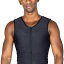 ContourMD Men’s Compression Vest – Post-Surgery Garment for Liposuction Recovery, Chest Binder, Men’s Shapewear Tank Top, Stomach Compression Shirt, Belly Slimmer, Body Shaper for Men – Black – XL