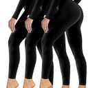 Diravo Black Leggings for Women,Tights Buttery Soft Tummy Control Pants Lined Legging for Yoga Workout Athletic (Black, S)