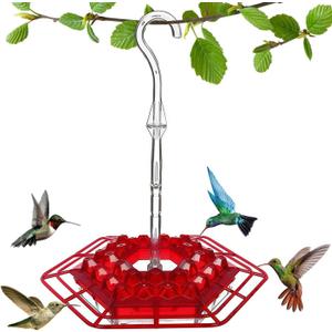 Hummingbird Feeders for Outdoors Hanging with 30 Feeding Ports Saucer Humming Bird Feeder with Integrated Ant Moat Bee-Proof Leak-Proof No Drip, Easy Cleaning and Refill