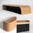 Wall-Mounted Coat Rack 'Toke' - Modern Design Coat Rack with Hidden Wall Hooks - Solid Wood Veneer Panel Coat Hanger - Oak