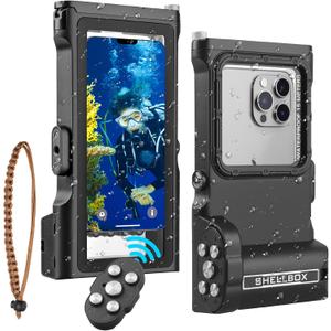 Universal Underwater Phone Diving Case with Bluetooth Controller, IP68 50FT Waterproof for iPhone 17 (Standard Only), iPhone 16/15/14/13/12/11 & Galaxy S24/S23/S22, Black (3RD Gen Pro)