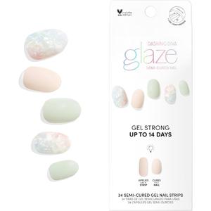 ohora Semi Cured Gel Nail Strips (N Milky Star) - Salon-Quality, Long Lasting, Easy to Apply & Remove - Includes 2 Prep Pads, Nail File & Wooden Stick