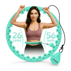 Weighted Hula Circle with 26 Links(56 Inch) for Adults Weight Loss, Infinity Fitness Hoop Plus Size, for Women Smart Exercise Equipment