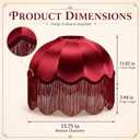 VIHOSE Victorian Scallop Lamp Shade Red 15.75"b × 11"h Fringe Lamp Shade