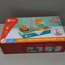 CUTE STONE Play Kitchen Sink Toys with Upgraded Real Faucet, Play Cooking Stove, Cookware Pot and Pan,Play Food, Color Changing Dishes Accessories for Boys Girls Toddlers (Blue)