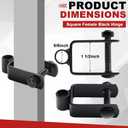 Hicarer 4 Pcs 1 1/2" x 1 1/2" x 5/8" Square Post Female Hinge with Nut and Bolt, Black Galvanized Steel Hinge for Fence Gate