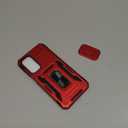 DEERLAMN Case for Samsung Galaxy A16 5G with Slide Camera Cover+Screen Protector (1 Pack), Rotated Ring Kickstand Military Grade Shockproof Protective Cover-Red
