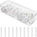 Wiwaplex Cable Organizer Storage Box Plastic Cable Cord Management Box Power Cord Organizer Case with 10Pcs Rubber Ties for Office, Home, Desk Accessories Storage Stationery Supplies