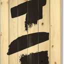 Black and White Geometric Company I - Mid-Century Modern Print on Natural Pine Wood - 24x32