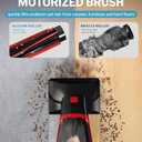 Powools Pet Hair Handheld Vacuum Cordless, Car Vacuum Rechargeable with Reusable Filters, Motorized Brush and Multi-Accessories for Carpet, Couch & Stairs, Red, 17.0"X 4.6"X 6.6"